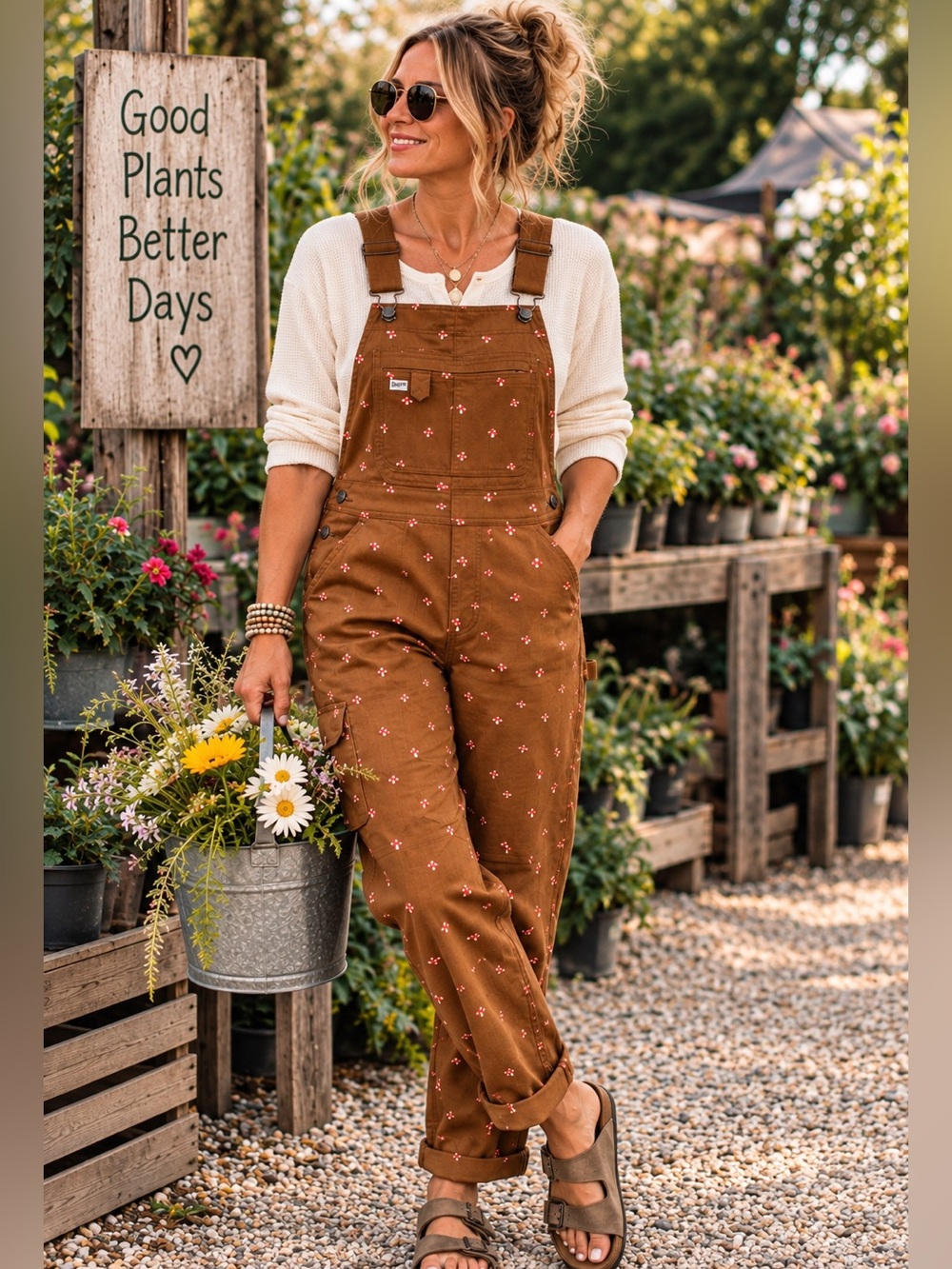 Duluth Trading Co. Heirloom Gardening Overalls in Mushroom Print Mx33